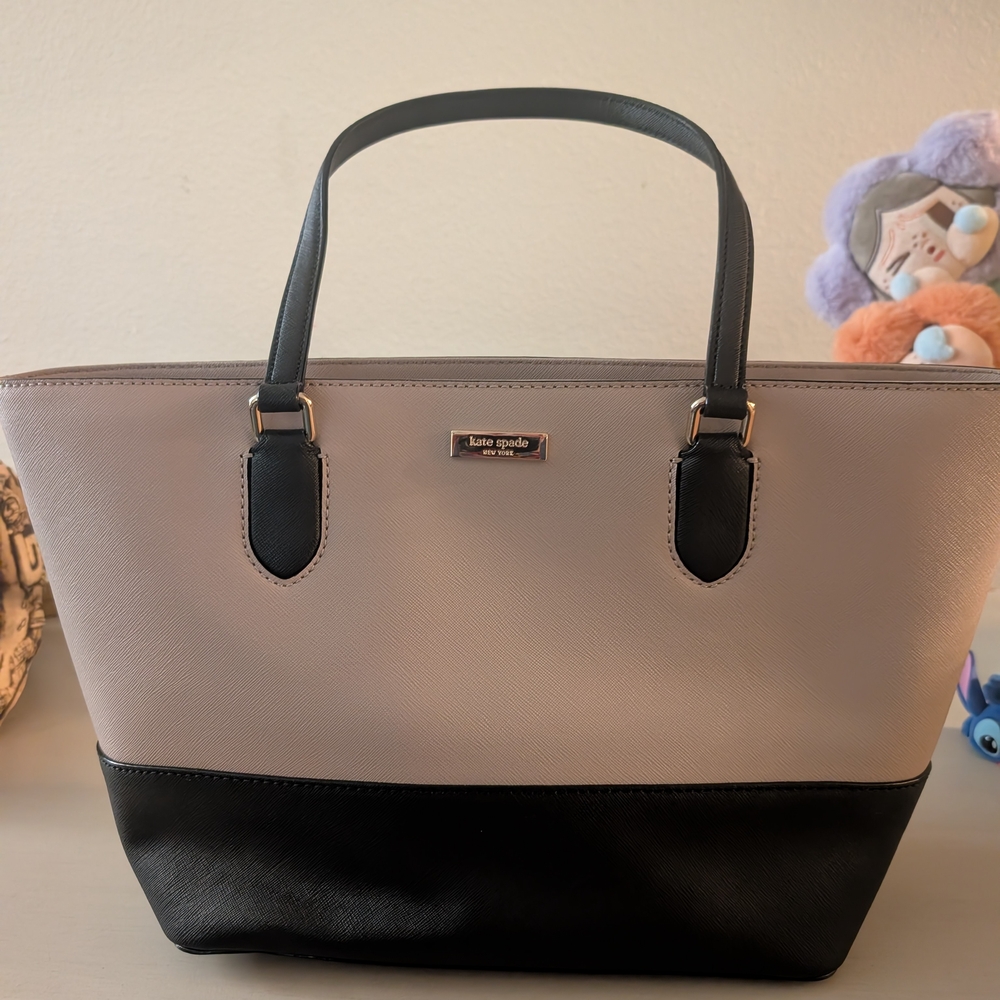 Kate Spade Two-Tone Black and Cream Tote
